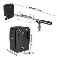 Kit de rôtissoire BBQ 4W universel en acier inoxydable chromé avec moteur à tige fendue, résistant à la chaleur, à la corrosion et étanche
