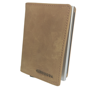 Tarjetero de Aluminio Cardhoda con Forro de Cuero Genuino, Cartera Plegable Delgada, Diseño Minimalista Unisex, Tamaño Corto - Product Image 6