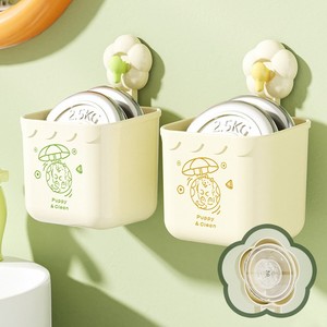 Flower Suction Cup Facial Towel Storage Box Rectangular Wall Mounted No Lid Bathroom Sink Use - Product Image 2