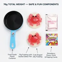 Bonbons Jouets 76g, Pudding en Forme de Crabe 70g, Gelée de Fruits avec Boisson à la Fraise et Bonbons Pétillants dans un Plateau en Forme de Poêle, Snack DIY pour Enfants, OEM