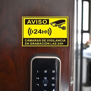 Etiqueta Adhesiva de Advertencia de Monitoreo en Español las 24 Horas, Entrada Ilegal Prohibida, <span class=keywords><strong>Vinilo</strong></span> Adhesivo Fuerte, Resistente al Agua, Uso Agrícola - Product Image 5