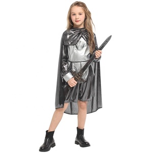 Costume de guerrier médiéval brillant argenté pour enfants, <span class=keywords><strong>robe</strong></span> de carnaval pour filles, Halloween, Purim - Product Image 3