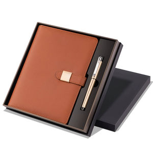 مجموعة أوراق فضفاضة باللون الأسود والبني ، مجموعة هدايا الأعمال ، مجموعة مجلة عالية الجودة مع قلم وصندوق - Product Image 5