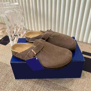 Chaussures mules Birkenstocks unisexes de haute qualité en daim véritable, pantoufles en cuir de luxe, <span class=keywords><strong>sabots</strong></span> légers à enfiler pour femmes et hommes - Product Image 5