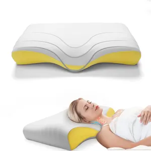 Servikal boyun yastıklar ağrı Rrgonomic omurga Alignielief uyku için içi boş tasarım, E ile 2 yönlü ayarlanabilir ortopedik yastık