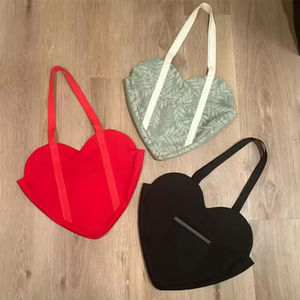 Mini sac fourre-tout en toile en forme <span class=keywords><strong>de</strong></span> cœur pour femme, cadeau <span class=keywords><strong>de</strong></span> Saint-<span class=keywords><strong>Valentin</strong></span>, sac <span class=keywords><strong>de</strong></span> courses mignon, emo, drôle, avec logo personnalisé, sac à bandoulière pour les courses quotidiennes - Product Image 2