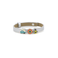Bracelet en cuir personnalisé de 8 mm avec breloques multicolores et breloques animales pour enfants – Vente en gros