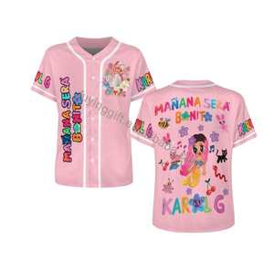 Nuevo estilo personalizado <span class=keywords><strong>Karol</strong></span> <span class=keywords><strong>G</strong></span> Bichota temporada camisetas de béisbol mujer Softball Jersey sublimado poliéster béisbol Jersey - Product Image 1