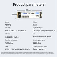 قرص صلب SSD M2 NVME بسعات 128 جيجابايت و256 جيجابايت و512 جيجابايت و1 تيرابايت و2 تيرابايت، قرص صلب داخلي M.2 2280 PCIe 3.0 للكمبيوتر المحمول وسطح المكتب وأجهزة الألعاب