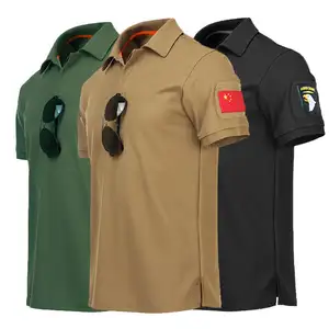 Polo personnalisé à manches courtes et séchage rapide T-shirts pour hommes Vêtements pour hommes Polos tactiques à revers unis