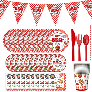 Juego de Vajilla Desechable Premium para Fiestas de Barbacoa, Platos y Vasos de Papel para Barbacoa, Picnic y Celebraciones - Product Image 5