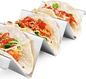 Supporti per Taco a forma di onda 4 confezioni-supporto per Taco in acciaio inossidabile Rack per alimenti da <span class=keywords><strong>cucina</strong></span> Shell Taco Rack gusci - Product Image 2