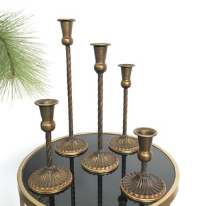 Candelero Europeo Vintage de un Solo Puntal, de Metal Retro con Textura Acanalada Estilo Marroquí, para Decoración de Mesa <span class=keywords><strong>en</strong></span> Bodas y Hogar - Product Image 3
