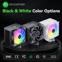 Refroidisseur CPU à lumière colorée PWM 4 broches 250W TDP 6 caloducs pour les chaînes de magasins avec logo couleur personnalisé, boîte de vente au détail, support de marquage OEM