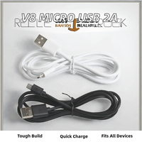 Cable Micro USB V8 de 30 cm, Cable de carga 2A TIPO C, chaqueta de PVC, blindaje trenzado para teléfono Android, Banco de energía, accesorios para teléfonos inteligentes
