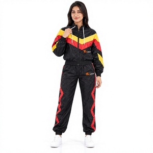 Tiierwear <b>Women</b> Outdoor Hooded Solid Tracksuit Set Zipper Jacket <b>Pants</b> 2 Piece Sporty Eco-Friendly Quick Dry 100% Polyester - Product Image 1