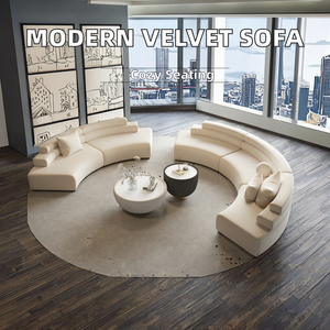 अपार्टमेंट या होटल लिविंग रूम फर्नीचर के लिए आधुनिक रचनात्मक पर्यावरण के अनुकूल तीन सीट अनुभागीय मखमली सोफा - Product Image 2