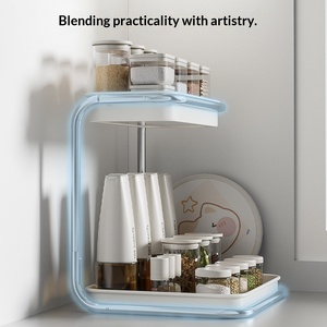 Étagère à épices rotative double couche pour comptoir de cuisine, organisateur de condiments et d'assaisonnements pour la maison - Product Image 3