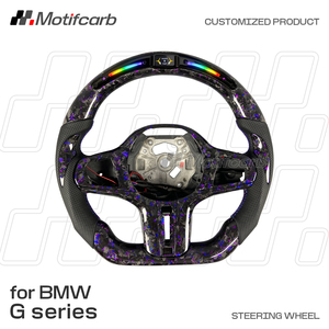 Volante de Fibra de Carbono Forjado Personalizado con LED Azul y Morado para BMW G20 G21 G22 G30 G31 X3 X4 X5 G02 G29 G80 M2 M3 M4 2017-2026 - Product Image 2