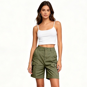 Fournisseur de dropshipping : Shorts <span class=keywords><strong>cargo</strong></span> taille haute pour femmes, décontractés, multi-poches, utilitaires, disponibles en plusieurs couleurs, Sehe Fashion - Product Image 1