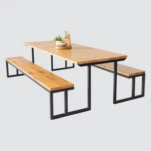 5ft 6ft 8ft 6 person rectangle outdoor restaurant tables porch chairs and tables wpc table connected to chairs