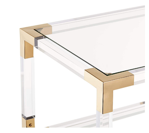 Estantería a medida de 6 estantes, dorada y acrílica transparente, estantería de exhibición, estantería de pie para suelo lucite - Product Image 6