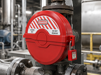 Dispositif de verrouillage de vanne pliable en ABS, couvercle de sécurité LOTO industriel pour poignée de vanne de 1 à 2,5 pouces (25-64 mm)