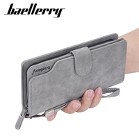 Dompet Panjang Pria Baellerry Vintage dengan Ukiran Nama, Kapasitas Besar, Tempat Koin, Penjepit Kartu, dan Penjepit Uang