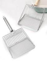 Sekop Pasir Kucing Ramah Lingkungan dari Baja Anti Karat Tahan Lama dengan Gagang Kayu, Barang Baru Grosir