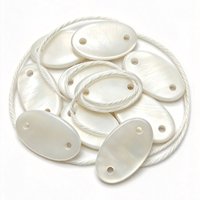 Boutons ovales à deux trous en coquille de rivière blanche, boutons plats à deux trous pour la décoration de vêtements