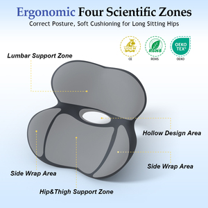 <span class=keywords><strong>Coussin</strong></span> de siège ergonomique pour soulager la douleur à l'assise, la <span class=keywords><strong>sciatique</strong></span> et le soutien du dos, <span class=keywords><strong>coussin</strong></span> en mousse à mémoire de forme pour le bureau, la <span class=keywords><strong>voiture</strong></span>, la maison - Product Image 3