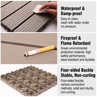 Dalles de terrasse en WPC auto-entretoisables IY, solides, co-extrudées, imperméables et antidérapantes pour l'extérieur