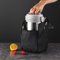 Maxcook 2000ml Boîte à lunch isotherme portable en acier inoxydable à double compartiment avec poignée