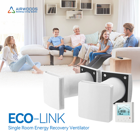 Airwoods Mvhr Ceramic Single Room Hrv Heat Recovery Ventilation System