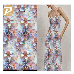 무료 샘플 사용자 정의 3D 5D 인쇄 디자인 100 폴리에스터 새틴 인쇄 여성 의류 - Product Image 1