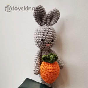 玩具手工制作的复活节Amigurumi毛绒睡眠兔子毛绒钩针兔胡萝卜婴儿礼品套装来自玩具 - Product Image 4