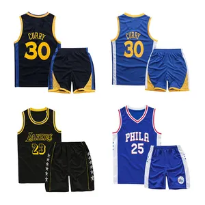 Kaus basket anak laki-laki, baju basket anak laki-laki, desain kustom grosir polos, seragam anak-anak