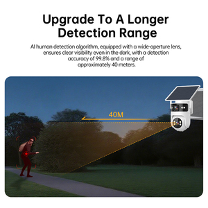 Cámara de Seguridad Solar Inteligente AOV con 2 Lentes y 2 Pantallas, Cámara CCTV Inalámbrica PTZ para Exteriores, Grabación 24/7, Cámara de Red Impermeable IP66 - Product Image 3