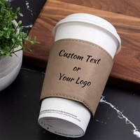 Manchon de tasse réutilisable personnalisé pour café et bubble tea, portable, isolant thermique, en cuir, support de tasse