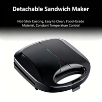 Machine à sandwichs 3-en-1 avec plateau de cuisson détachable, machine à sandwichs 4-en-1, moule à gâteau, appareil de cuisson électrique pour le petit-déjeuner – Offre Spéciale