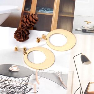 Pendientes de Aro Grandes de Acero Inoxidable para Mujer 2021, Joyería al por Mayor Chapada en Oro - Product Image 5