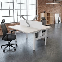 Bureau assis-debout électrique à double moteur, ergonomique et réglable, avec cadre en acier durable, design moderne, pour la maison, le bureau et la chambre