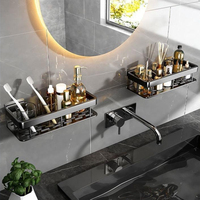 Étagère d'angle de douche pour salle de bain avec finition en acier inoxydable, support mural pour un rangement gain de place