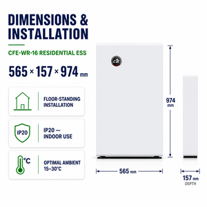 Système de stockage d'énergie résidentiel 16 kWh LiFePO4 51,2 V 314 Ah pour <span class=keywords><strong>Pylontech</strong></span> Growatt Victron <span class=keywords><strong>Goodwe</strong></span> SMA Solis - Product Image 2