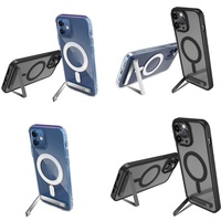 Aksesoris Ponsel Casing Magnetik untuk iPhone 17 Pro Max Air 16 15 14 Plus 13 11 12 Penutup Belakang dengan Penyangga dan Tempat Penyimpanan