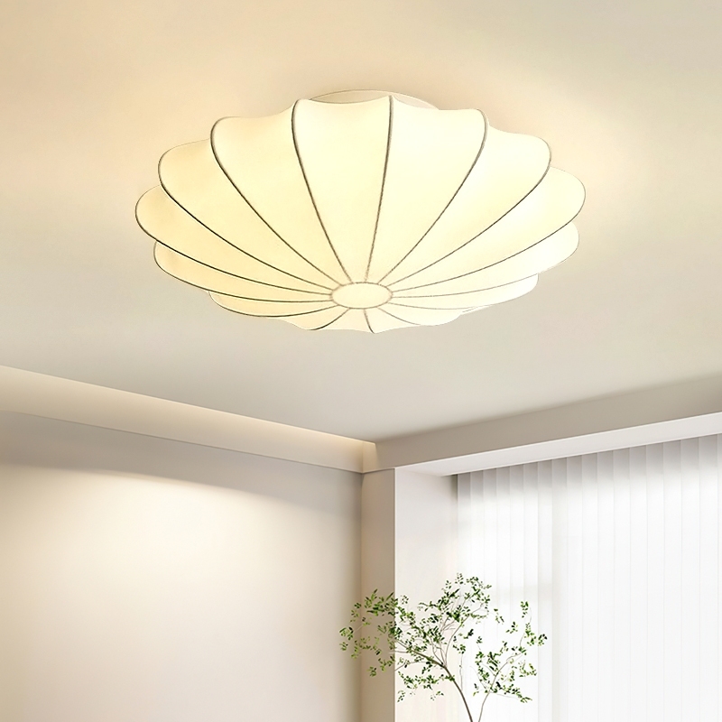 Modern Imitation Silk LED Ceiling Lamp Creative Adjustable Height Aluminum Fabric Lamp Living Room Bedroom Warm Italian Study