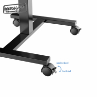 NBJOHSON Slim Mobile Gas Spring Overbed Table réglable pour ordinateur portable Stand Lifting Desk Pneumatic Desk with 15mm Hidden Wheels