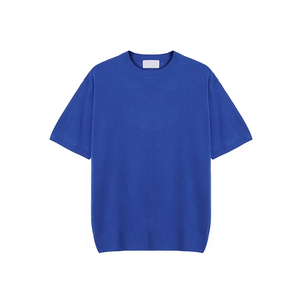 T-shirt pour homme en coton 100 %, manches courtes, col rond, ourlet légèrement allongé, coupe ajustée pour les grands, idéal pour la superposition - Product Image 1