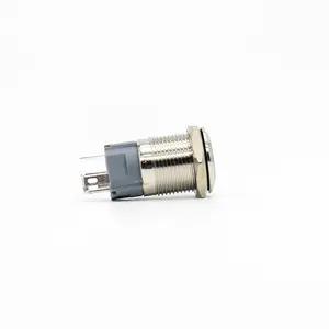 High Quality Customizable 16mm LED Ring Light Latching Pin Stainless Steel Emergency Push Button Switch