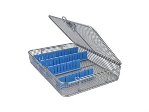 Cesta de Esterilización de Acero Inoxidable para Instrumentos Microquirúrgicos, con Malla y Tapa, Compartimentada, Previene el Crecimiento de Bacterias - Product Image 3